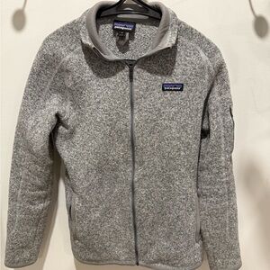 Patagonia Light Gray Heather Full-Zip Fleece